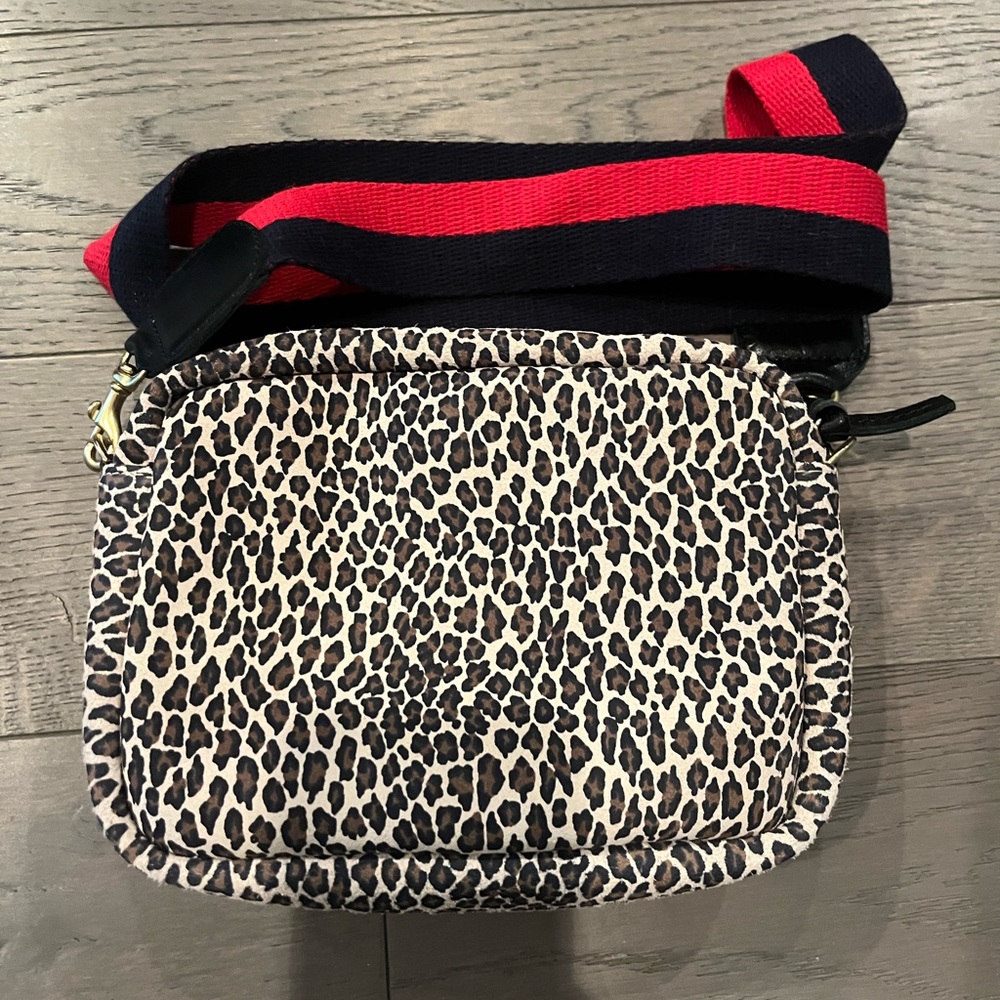 Clare V MIDI Sac Leopard Print Leather Crossbody